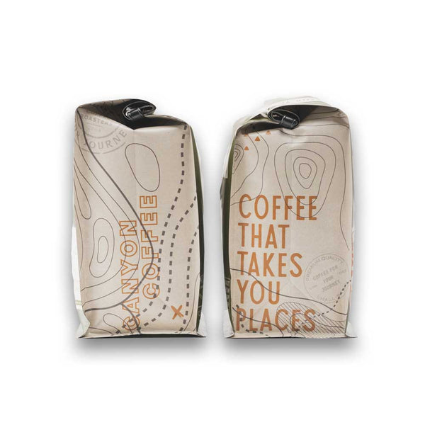 Two bags of coffee of the month coffee